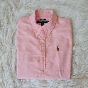 Ralph Lauren Slim Fit Pink Collared Button Up sz 6